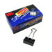 Binder Clips,Small,3/4"Wide,3/8" Cap, 12/BX, Black/Silver