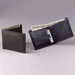 Black Cowhide Nappa Supple Leather Two Fold Wallet