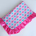 Ikat Mod Pink Ruffle Blanket