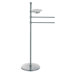 Complements 10.8" x 10.8" Rampin Towel Stand with Two Straight Arms and Soap Dish Dispenser in Polished Chrome
