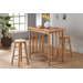 3 Piece Counter Height Bar Table Set with Terracotta Tile Top in Natural