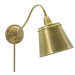 Hyde Park Swing Arm Wall Lamp in Weathered Brass with Metal Shade