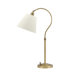 Hyde Park Table Lamp in Weathered Brass with Off-White Linen Shade