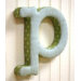 "p" Fabric Letter in Blue / Green