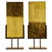 Handmade Sculptural Panels with Iron Stands in Beige and Caramel (Set of 2)