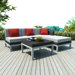 Beach Grove 5 Piece Sectional Deep Seating Group with Cushions