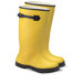 14 Yellow 17" Rubber Plain Toe Over-The-Shoe-Boot With Fabric Inner Lining, Side Strap And Black Ribbed Outsole