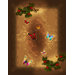 Holiday Happiness Butterflies Throw with Green Holy Accents in Gold