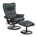 Topcliner 60V Leather Ergonomic Recliner and Ottoman