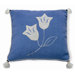 Embroidery Lily Pillow in Blue