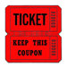 Ticket Roll, Double Coupon, 2000/RL, Red