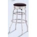 Retro Chrome Circle 30" H Backless Bar Stool