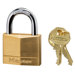Master Lock Solid Brass Padlock, Brass