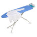 Four Leg Ironing Board with Retractable Iron Rest in Blue and White