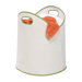 Canvas Laundry Basket in White/Green