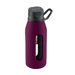 16 Oz Classic Glass Water Bottle with Black Lid and Jacket in Purple
