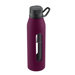 22 Oz Classic Glass Water Bottle with Black Lid and Jacket in Purple