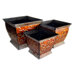 Square Tapered Planters with Scroll Work (Set of 3)
