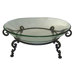Shallow Glass Bowl on Tall Metal Stand