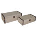 6" Rectangular Box in Plain Linen (Set of 2)