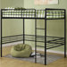 Full Metal Loft Bed with Built-In Ladder