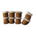 Duggz Snuggly Shearling Dog Boots in Brown and White