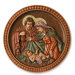 Nativity Medallion Cedar Wall Relief Panel