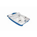 Water Wheeler ASL Five Person Electric Pedal Boat with Adjustable Seats and Canopy in Cream / Blue