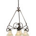 4 Light Chandelier with Umber Mist Shade