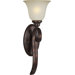 One Light Wall Sconce with Umber Glass in Antique Bronze