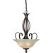 3 Light Bowl Inverted Pendant