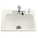 Mayfield Self Rimming Kitchen Sink in Biscuit with Single Hole Faucet Drilling