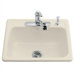 Mayfield Self Rimming Kitchen Sink in Almond with Three Hole Faucet Drilling