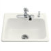 Mayfield Self Rimming Kitchen Sink in White with Four Hole Faucet Drilling