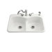 Langlade Smart Divide Self Rimming Kitchen Sink with Three Hole Faucet Drilling