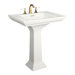 Memoirs Pedestal Bathroom Sink with Drilling for 8" Centers and Overflow