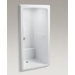 Freewill Barrier-Free Commercial Shower Stall with Soap Ledge on Left and Nylon Grab Bars
