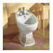 English Trellis Design On Portrait Bidet with Vertical Spray