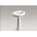 Revival 24" Traditional Pedestal Bathroom Sink with 4" Centerset Faucet Holes