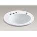 Brookline 19" Diameter Drop-in Bathroom Sink with 4" Centerset Faucet Holes and Right-Hand Soap/Lotion Dispenser Hole