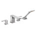 90 Degree Double Handle High Arc Roman Tub Faucet with Hand Shower