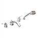 Monticello Two Handle Roman Tub Faucet with Built In Diverter in Chrome with Porcelain