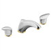 Villeta Deck Mount Two Handle Roman Tub Faucet in Chrome with Polished Brass