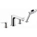 Metris Double Handle Deck Mount Roman Tub Filler Trim with Handshower