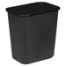 Rectangle Wastebasket, 28 Quart, 14-1/2"x10-1/2"x15", Black