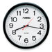 Wall Clock, 13-1/4", Arabic Numerals, White Dial/Black Frame