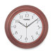 Wall Clock, 13-1/4", Arabic Numerals, Mahogany Frame