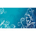 Blue Scroll Chair Rail Prepasted Mural