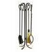 4 Piece Hearth Hooks Wrought Iron Fireplace Tool Set