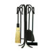 4 Piece Shepherd's Hook IV Wrought Iron Fireplace Tool Set